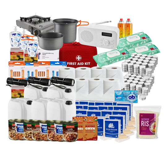 Komplett beredskapslager stor familie