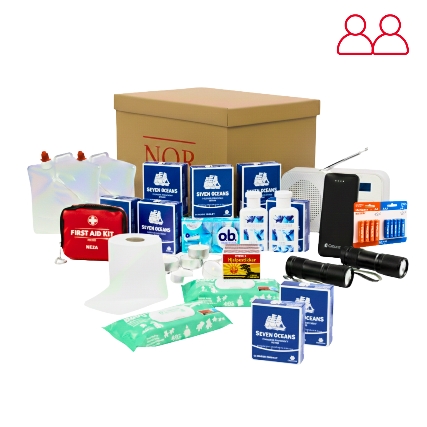 Komplett Beredskapslager - 2 personer